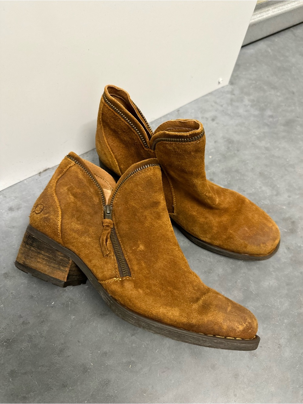 Born Suede Ankle Booties in Cognac - Bohemian Western Southwestern